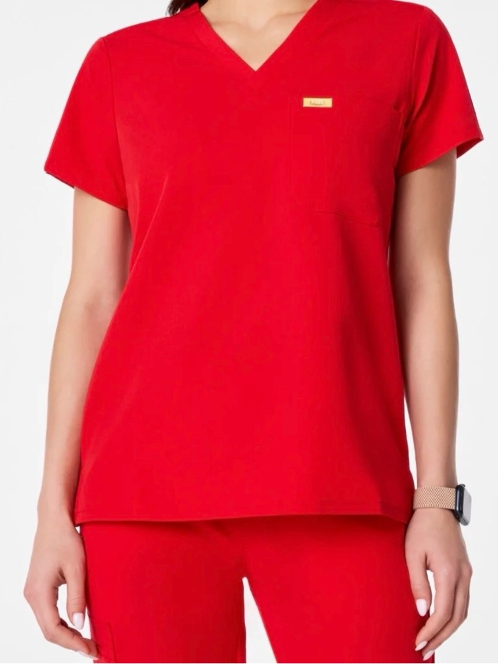 NWT FIGS Lunar New Year - Year of the Horse - Pop Red Scrub Set - Small Regular